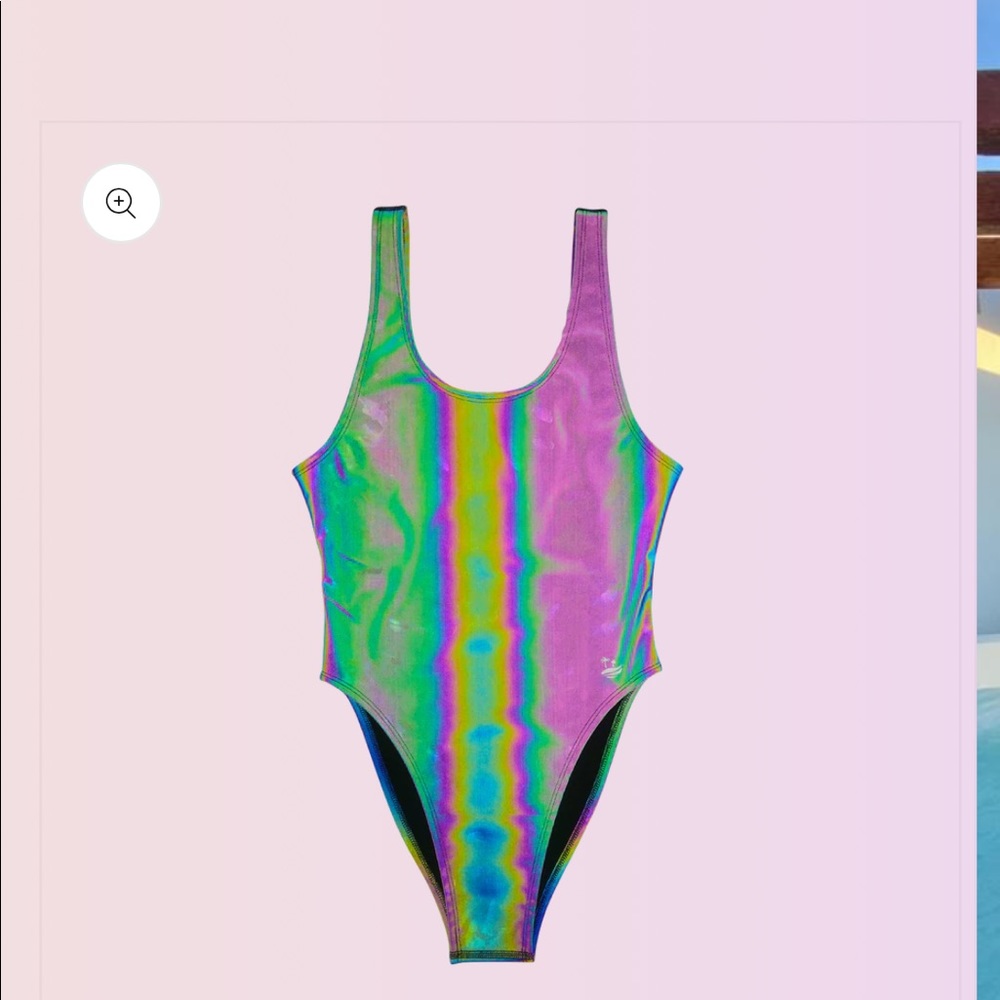 Shroom Beach High Waisted Reflective One-Piece Swim Suit